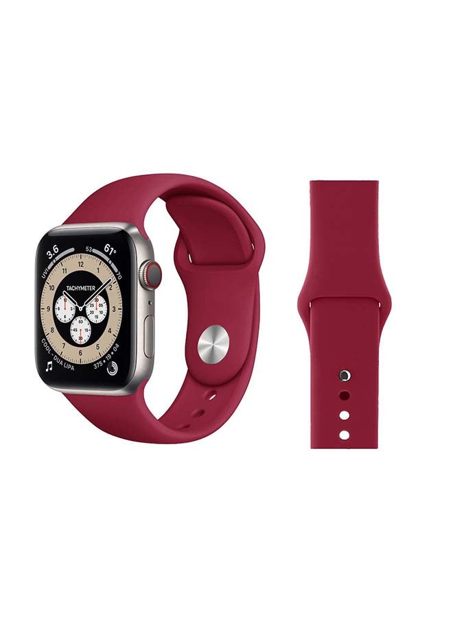 Perfii - Replacement Band For Apple Watch Series 6/SE/5/4/3/2/1 Pomegranate - Image 1