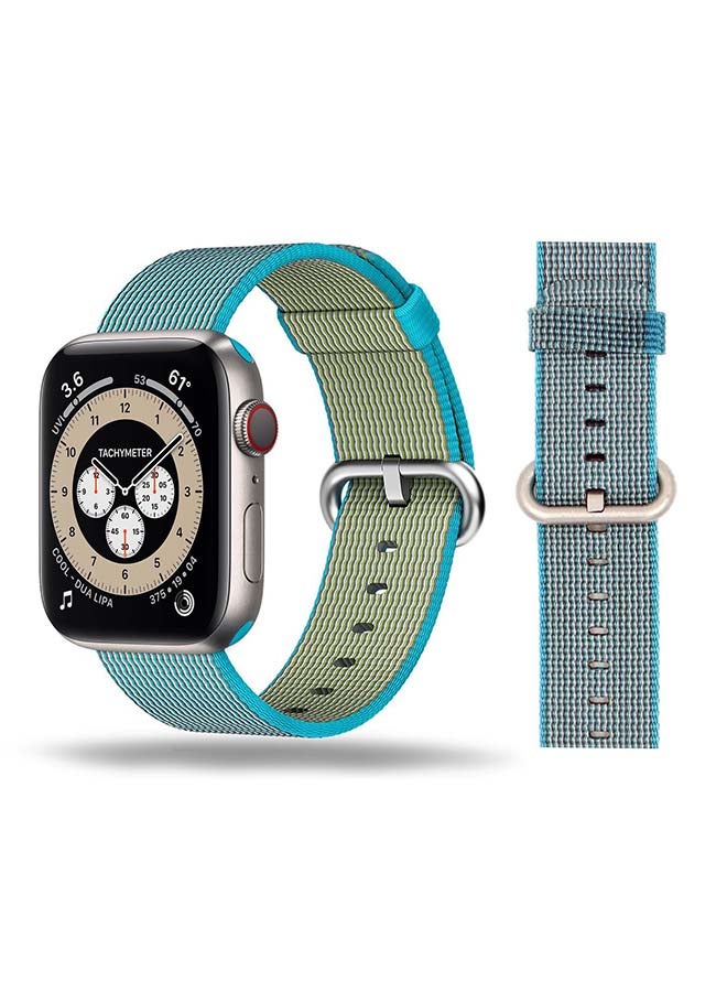 Perfii - Nylon Replacement Band For Apple Watch Series 6/SE/5/4/3/2/1 Scuba Blue - Image 1