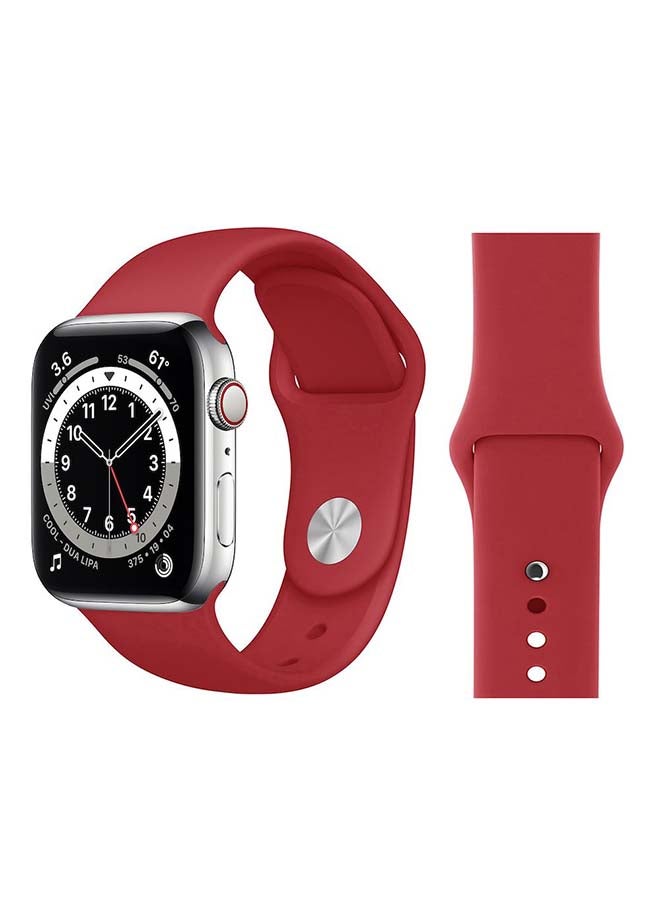 Perfii - Replacement Band For Apple Watch Series 6/SE/5/4/3/2/1 Rose Red - Image 1
