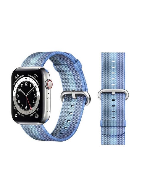 Nylon Replacement Band For Apple Watch Series 6/SE/5/4/3/2/1 Blue Stripe