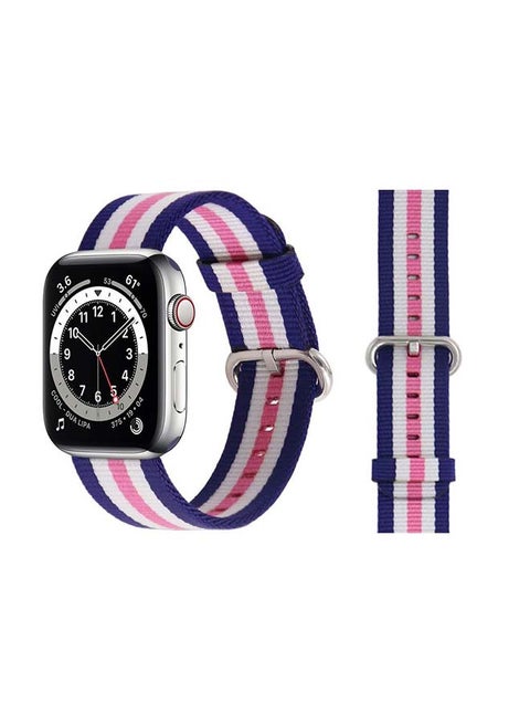 Nylon Replacement Band For Apple Watch Series 6/SE/5/4/3/2/1 Pink Stripe