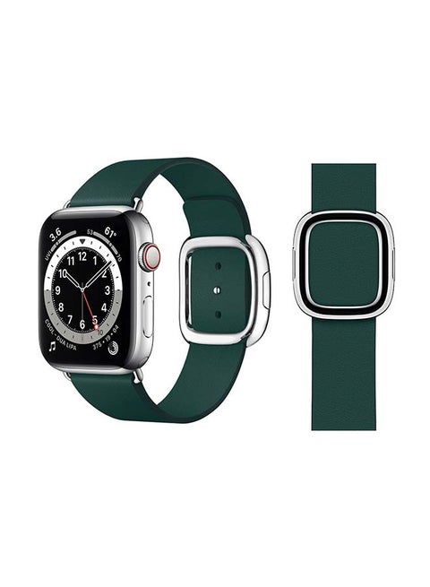 Leather Replacement Band For Apple Watch Series 6/SE/5/4/3/2/1 Forest Green