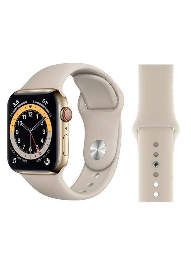 Perfii - Replacement Band For Apple Watch Series 6/SE/5/4/3/2/1 Stone White - Image 1