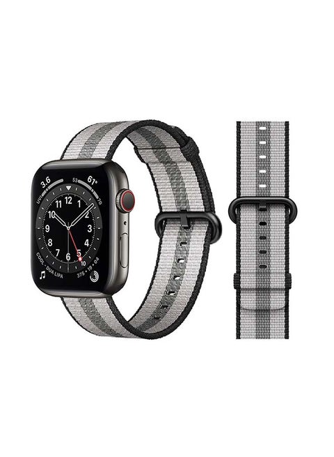 Nylon Replacement Band For Apple Watch Series 6/SE/5/4/3/2/1 Black Stripe