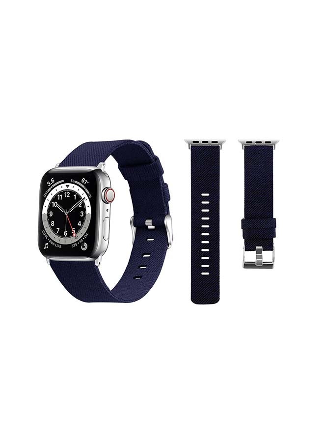 Perfii Fabric Replacement Band For Apple Watch Series 6/SE/5/4/3/2/1 Dark Blue
