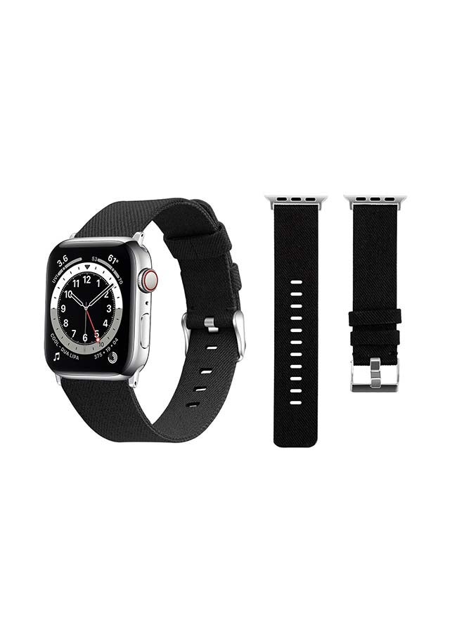 Perfii Fabric Replacement Band For Apple Watch Series 6/SE/5/4/3/2/1 Black