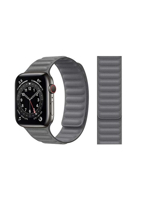 Link Leather Replacement Band For Apple Watch Series 6/SE/5/4/3/2/1 Grey
