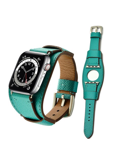 Leather Replacement Band For Apple Watch Series 6/SE/5/4/3/2/1 Green