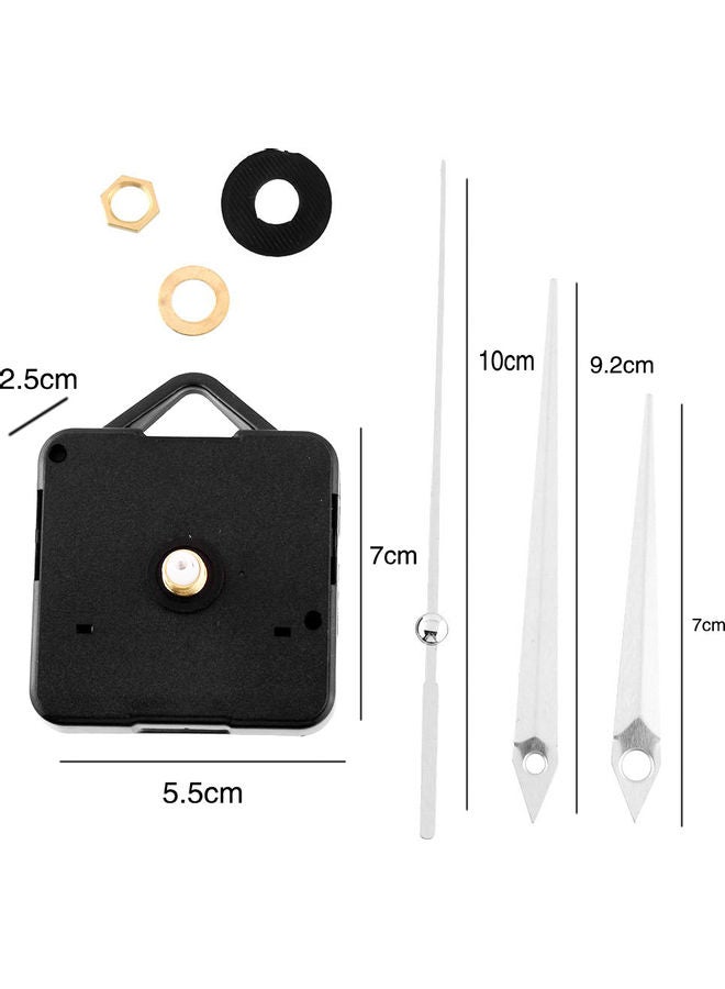 Silver Hands Movement Clock Silver/Black 3 x 3 x 3cm - Image 2