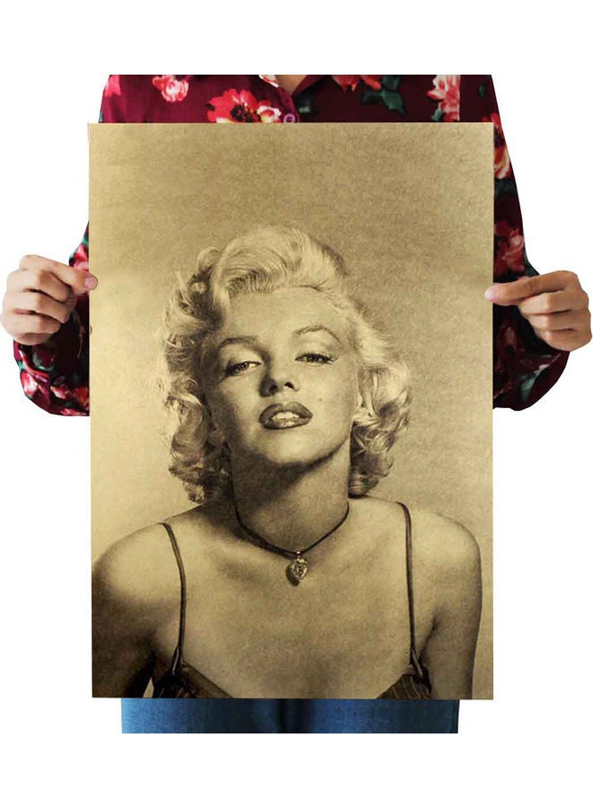 Hot Marilyn Monroe Vintage Kraft Paper Poster Beige 52 x 3 x 3cm 