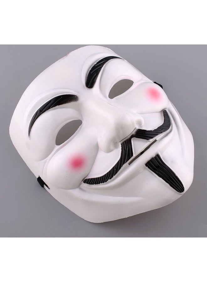 Cosplay Halloween Vendetta Mask White/Black 19 x 18 x 10cm - Image 1