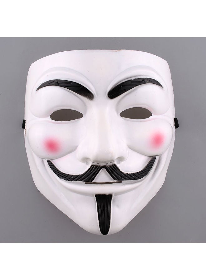 Cosplay Halloween Vendetta Mask White/Black 19 x 18 x 10cm - Image 2