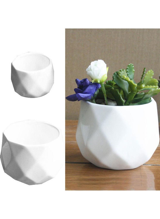 Flower Pot White 11 x 8 x 7cm - Image 2