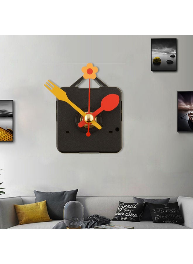Clock Movement Mechanism Replacement with Flower Folk Spoon Hands Black 3 x 3 x 3cm - Image 2