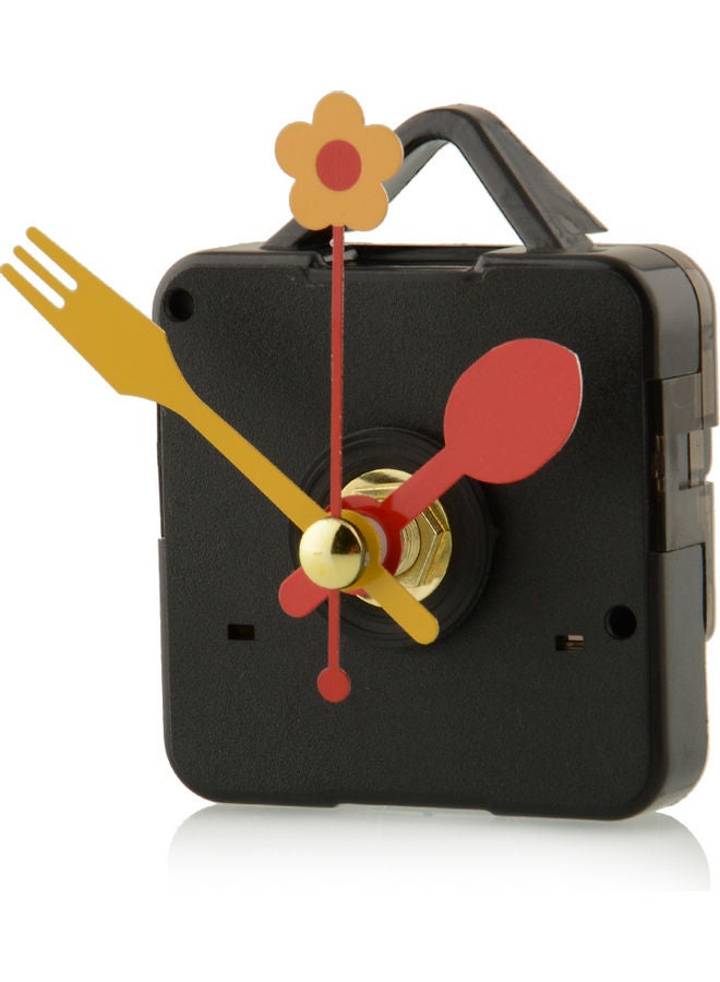 Clock Movement Mechanism Replacement with Flower Folk Spoon Hands Black 3 x 3 x 3cm - Image 1