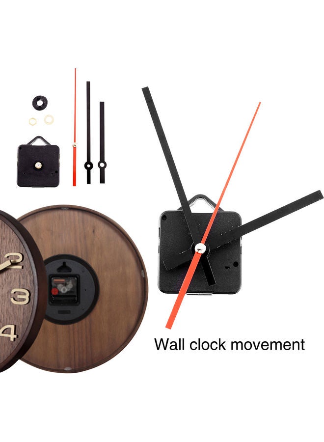 Retro Wall Clock Movement Mechanism with Black and Red Hand Replacement Set Multicolour 3 x 3 x 3cm - Image 1