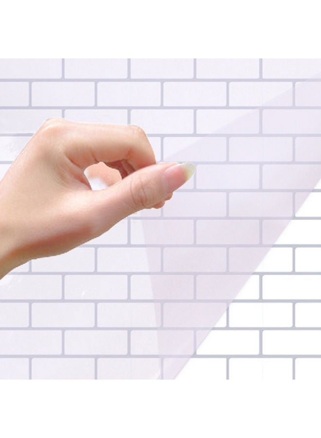 Glass Tile Waterproof Wall Sticker White 60 x 10 x 10cm - Image 1