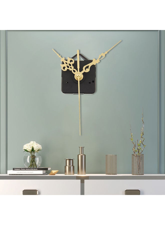 Wall Clock Movement Mechanism with Golden Hands Set Multicolour 3 x 3 x 3cm - Image 1