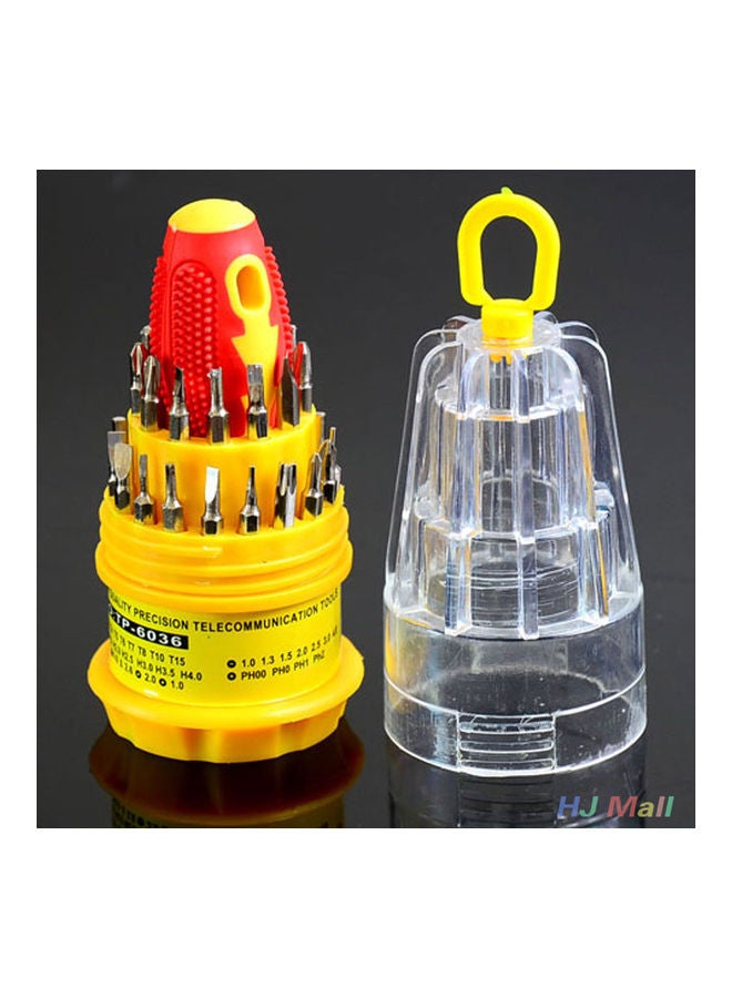 طقم مفك براغي مكون من 31 قطعة متعدد الألوان 11 x 5 x 5سم - Image 5