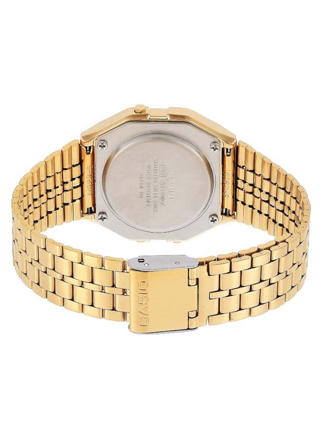 Men's Water Resistant Stainless Steel Digital Watch A159WG- - 37 mm - Gold - v1610525351/N12072595A_2