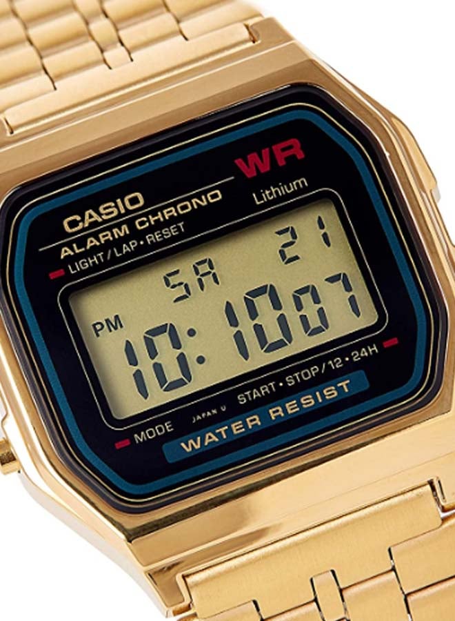 CASIO Men's Water Resistant Stainless Steel Digital Watch A159WG- - 37 mm - Gold  - Image 5