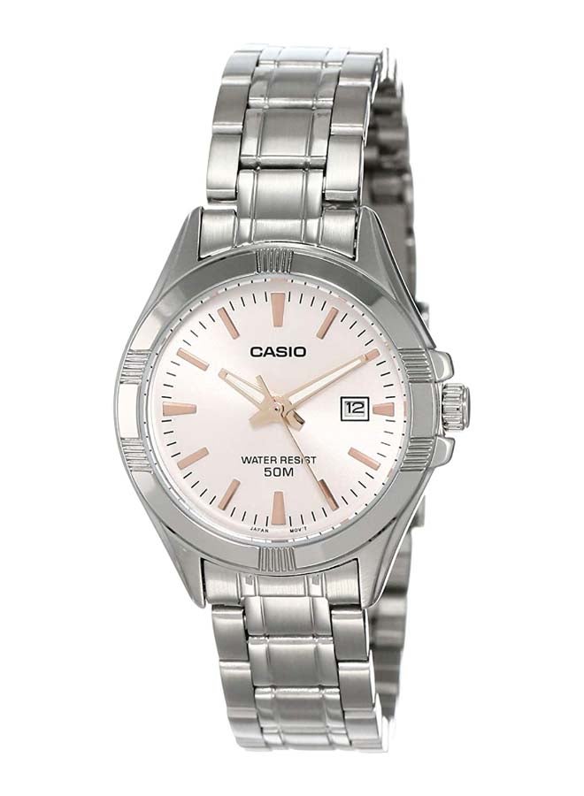 كاسيو ساعة يد بعقارب وسوار من الستانلس ستيل طراز LTP-1308D-4AVDF للنساء - Image 1