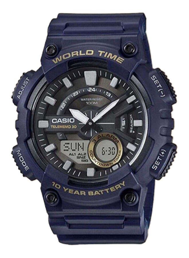 كاسيو مُجدد - ساعة يد بعقارب ورقمية ومقاومة للماء طراز AEQ-110W-2AVDF للرجال - Image 1