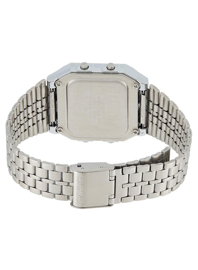 CASIO - Stainless Steel Digital Wrist Watch A500WA-1DF - 33 mm - Silver - Image 1