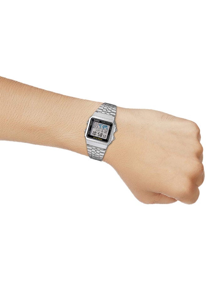 CASIO - Stainless Steel Digital Wrist Watch A500WA-1DF - 33 mm - Silver - Image 1