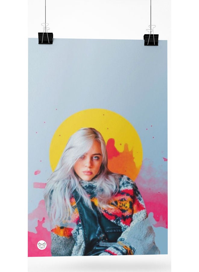 Billie Eilish Printed Metal Plate Poster A4 Multicolour 20cm