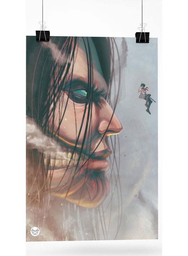 Attack On Titan Printed Cartoon Poster Multicolour 20cm