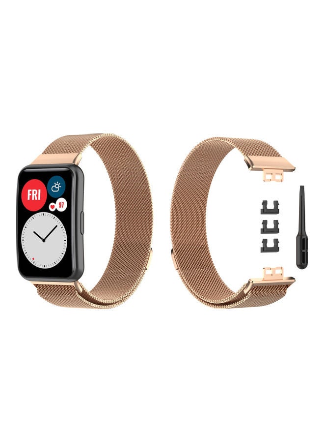 Perfii - Milanese Replacement Band For Huawei Watch Fit Gold - Image 1