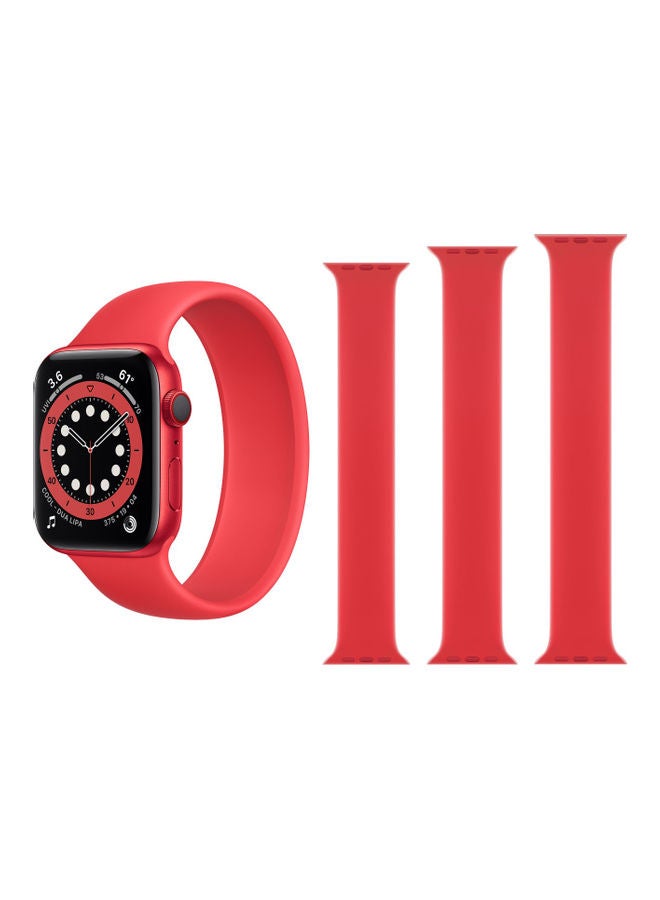 Perfii - 3-Piece Solo Band for Apple Watch Red - Image 1