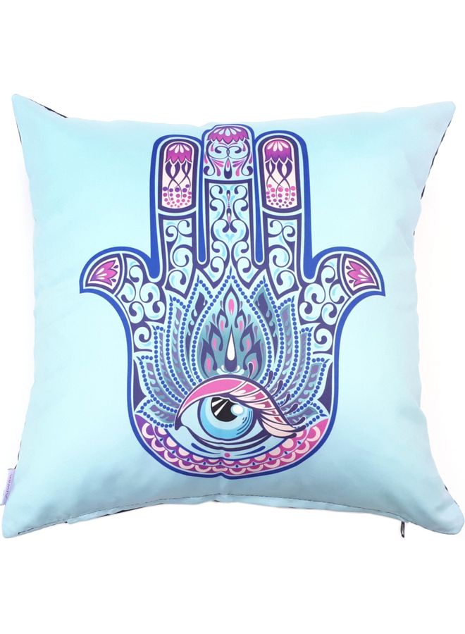 Alwan Hamsa Design Cushion Cover Blue 40x40cm - Image 1