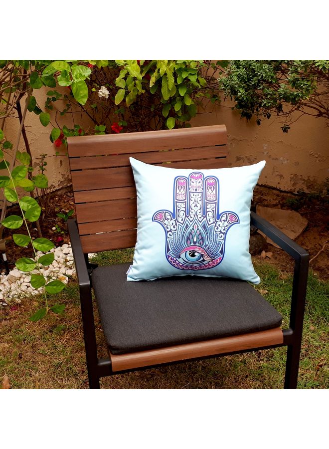 Alwan Hamsa Design Cushion Cover Blue 40x40cm - Image 3
