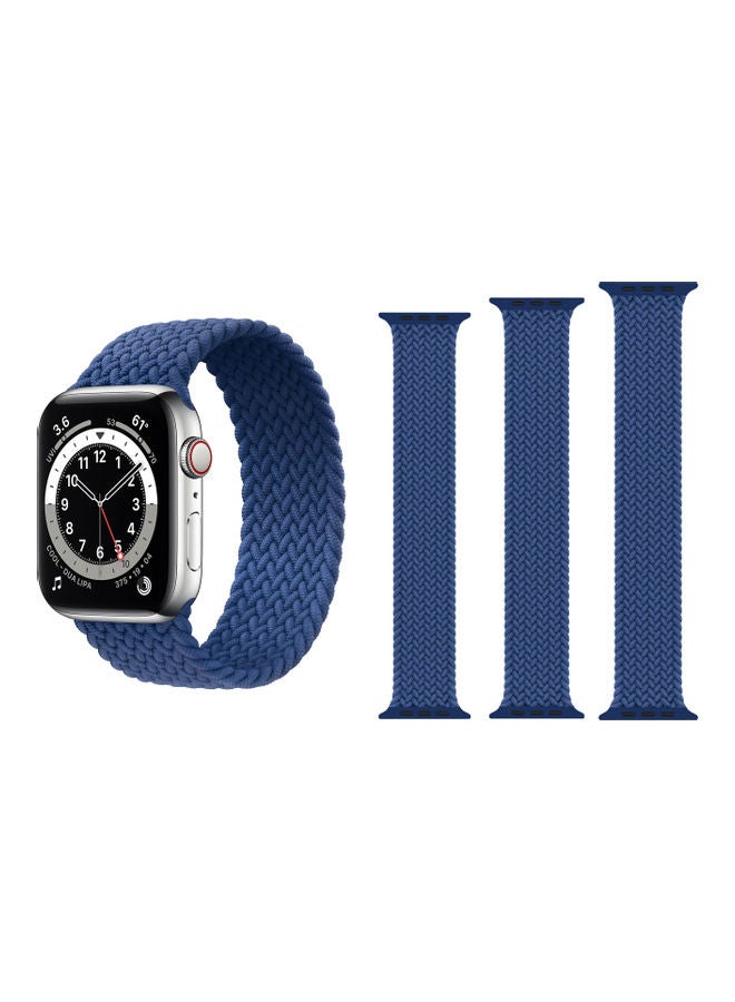 Perfii - 3-Piece Replacement Band For Apple Watch Series 1/2/3/4/5/6/SE 38/40mm Atlantic Blue - Image 1