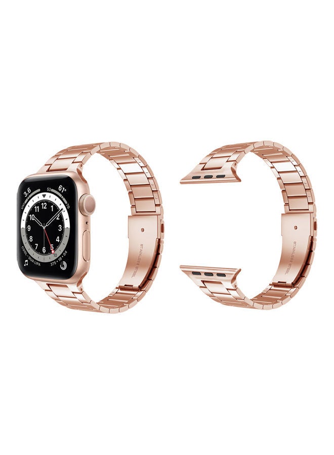 Perfii Replacement Band For Apple Watch Series 1/2/3/4/5/6/SE 38/40mm Champagne Gold - Image 2