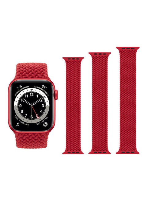 3-Piece Replacement Band For Apple Watch Series 1/2/3/4/5/6/SE 42/44mm Red
