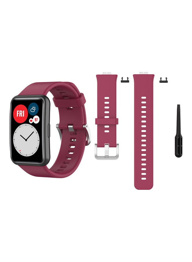 Perfii Buckle Silicone Replacement Band For Huawei Watch Light Pink - Image 1