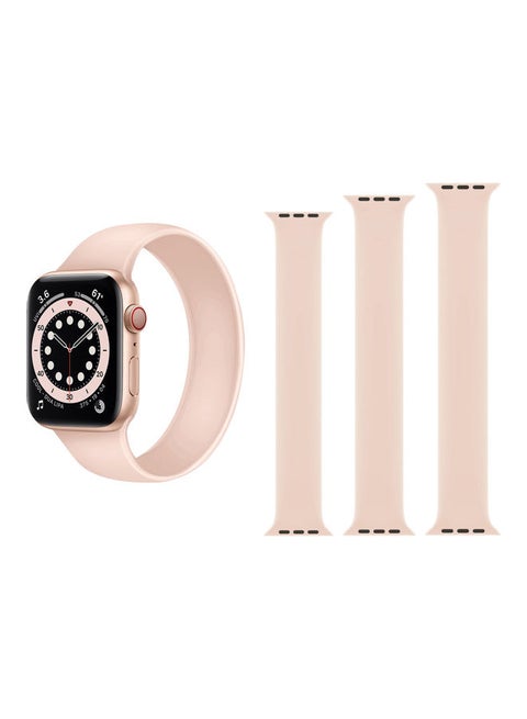3-Piece Replacement Band For Apple Watch Series 1/2/3/4/5/6/SE 42/44mm Pink Sand