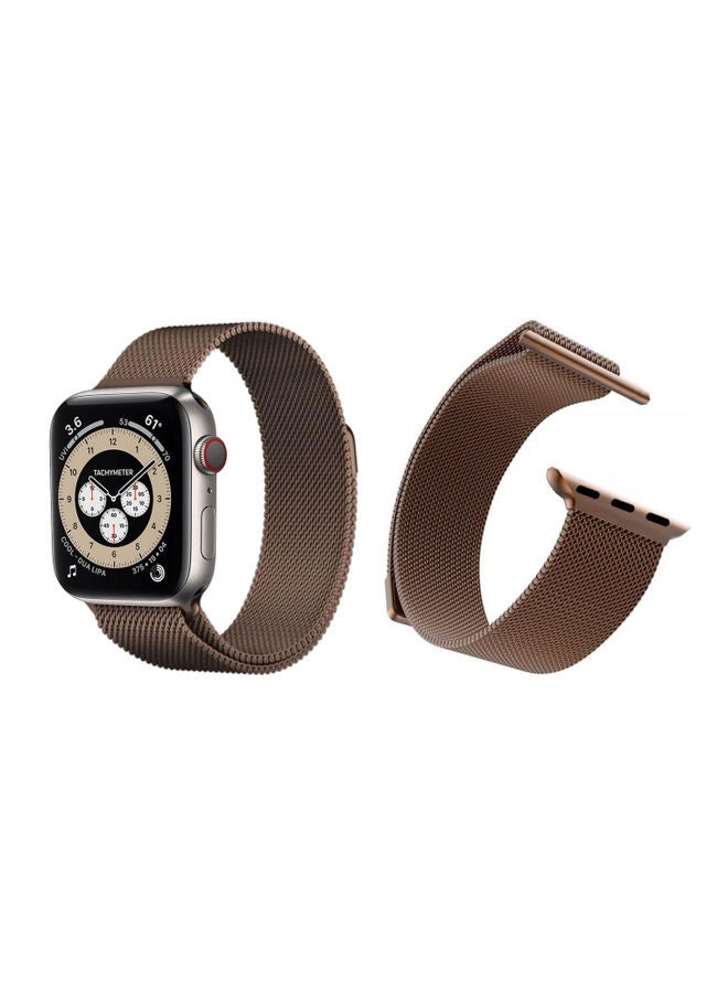 Perfii - Milanese Replacement Band for Apple Watch Coffee Brown - Image 1