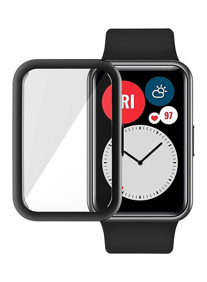Protective TPU Anti-Scratch Cover For Huawei Watch Fit Clear/Black 