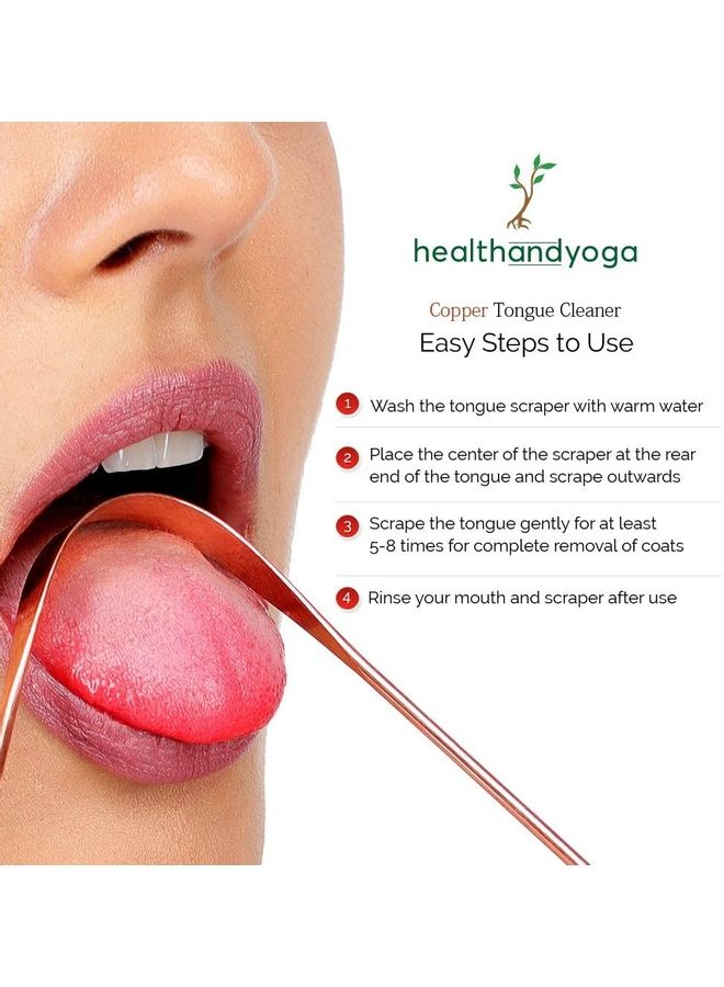 HealthAndYoga Set Of 3 Copper Tongue Cleaners Copper 0cm - Image 4
