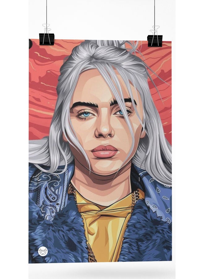 Billie Eilish Printed Metal Plate Poster A4 Multicolour
