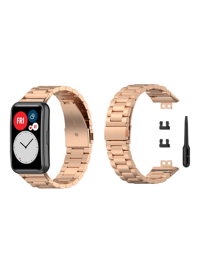 بيرفيي سوار بديل لساعة هواوي فيت ذهبي وردي - Image 2