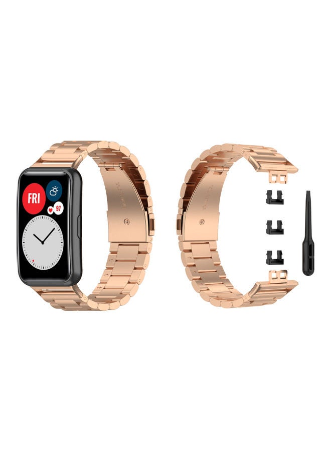 بيرفيي سوار بديل لساعة هواوي فيت ذهبي وردي - Image 1