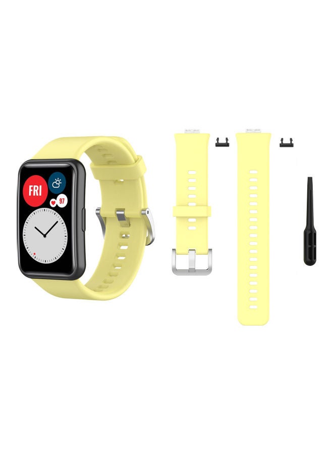 Perfii Replacement Band For Huawei Watch Fit Light Yellow - Image 2