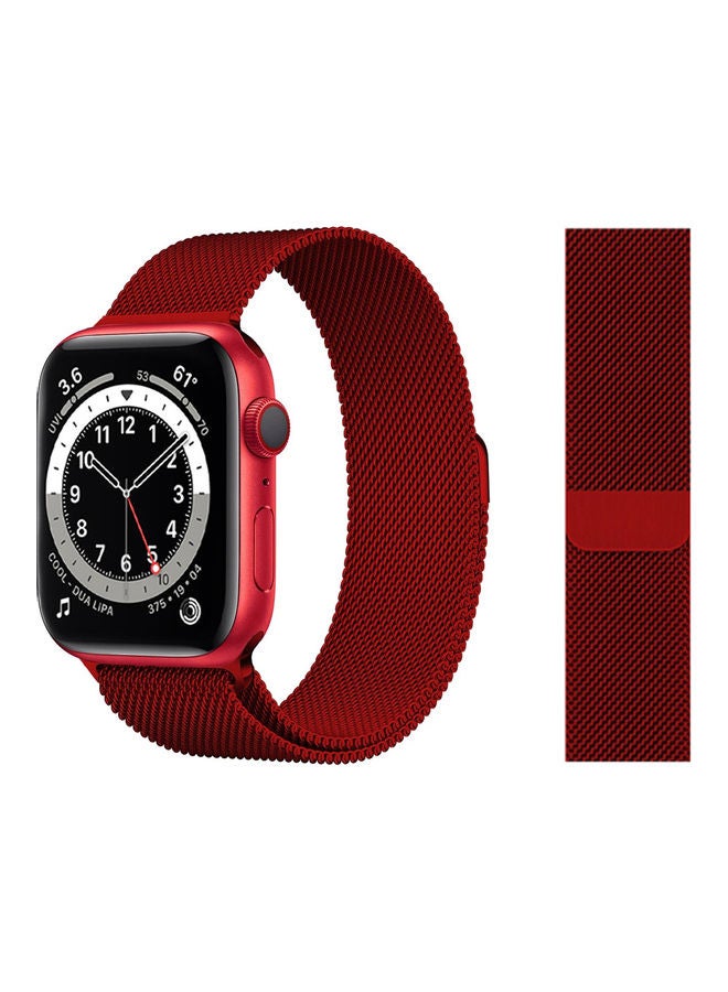 Perfii - Milanese Replacement Band for Apple Watch Red - Image 1