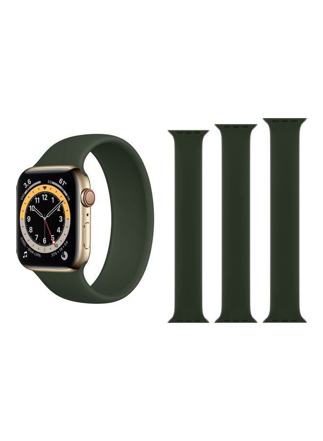 Perfii 3-Piece Replacement Band For Apple Watch Series 6/SE/5/4/3/2/1 40/38 mm Cyprus Green - Image 1