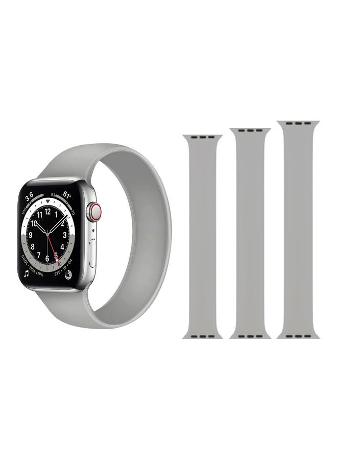 Perfii - 3-Piece Solo Band for Apple Watch Light Grey - Image 1